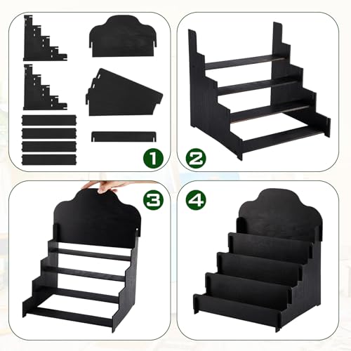 Barydat 4 Tier Wooden Display Stand for Greeting Cards Postcards Brochures Jewelry