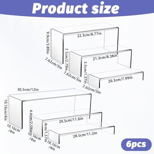 6 Pack Clear Acrylic Display Stands for Cupcakes Perfumes Toys Jewelry and More