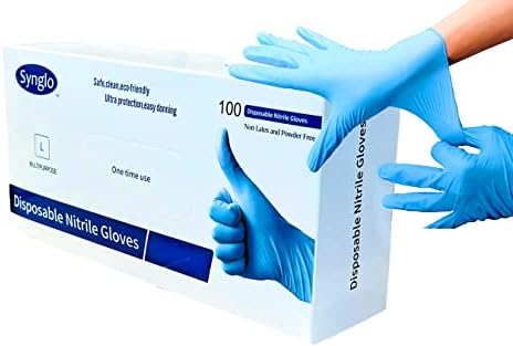 SYNGLO Nitrile Gloves 35 Mil Powder Free Latex Free Large