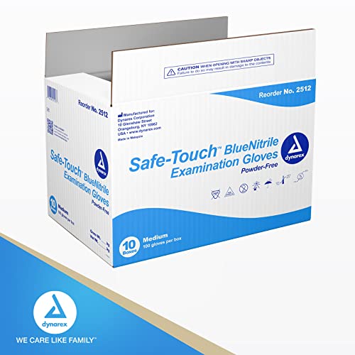 Dynarex Nitrile Exam Gloves Medium 100 Count Pack of 10