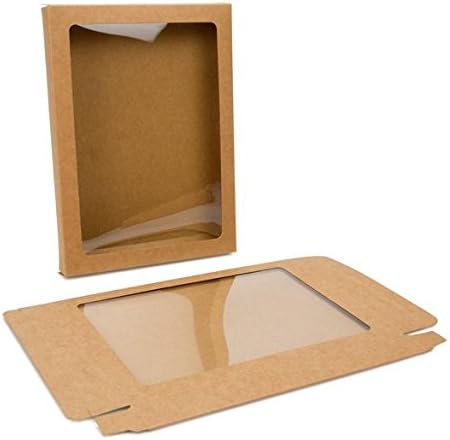 ClearBags Kraft Paper Window Boxes with PET Sheet 25-Pack 5 38 x 7 38 Protects Stationary and Treats