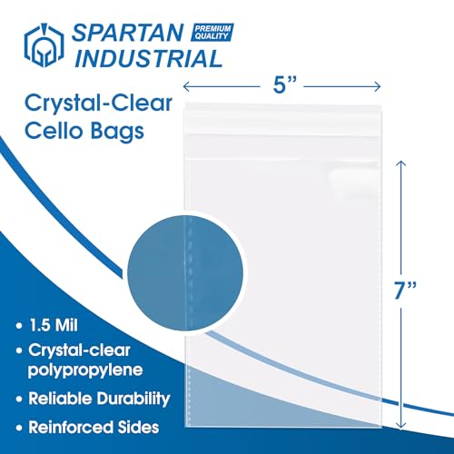 Spartan Industrial 5 X 7 Clear Self-Seal Cello Bags