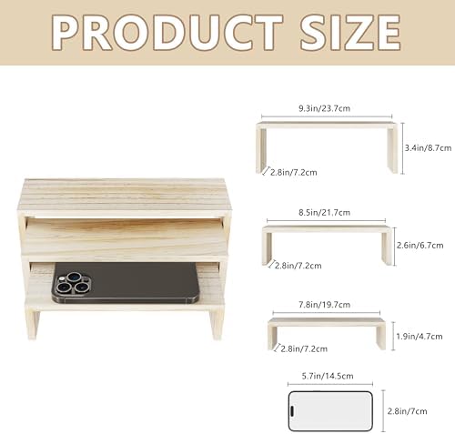 Wooden Display Riser Stand 6PCS for Party Food and Decor