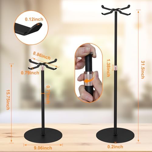 Demao Adjustable Height Purse Display Stand 2 Pack Black Metal