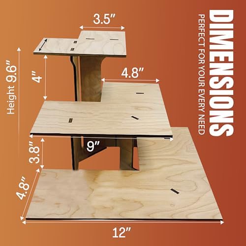 Torched 3-Tier Corner Display Stand with Shelves