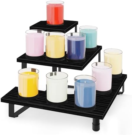 ELITEROO 3 Tier Wooden Display Shelf Stand Black