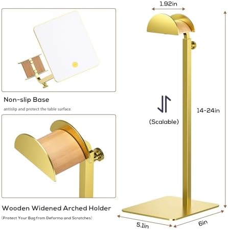 2 Pack Gold Purse Display Stand for Vanities and Retail