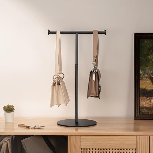 Niffgaff T Bar Purse Display Stand Adjustable Height Black