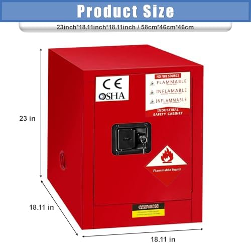 Flammable Cabinet 8 Gallon Fireproof Storage Cabinet for Home and Industrial Use
