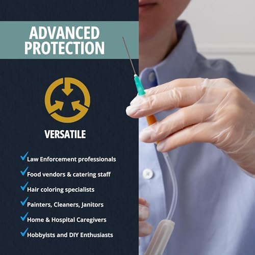MED PRIDE Medical Vinyl Gloves 100 Count Latex Free Clear Powder Free