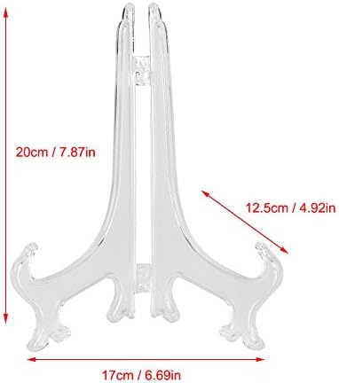 Youthink Clear Plastic Plate Display Stand with Foldable Design and Adjustable Hinges