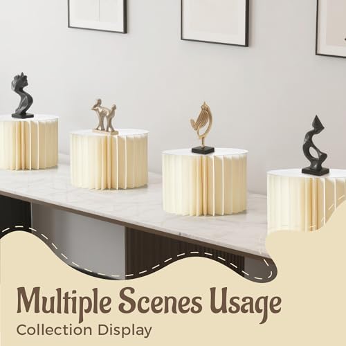 4-Pack White Buffet Risers with Acrylic Plates