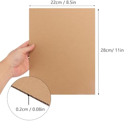 100 Pack 85x11 Corrugated Cardboard Sheets for Packaging