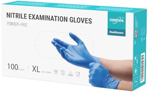 EUROPAPA Nitrile Exam Gloves Pack of 100