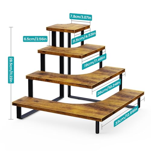 ELITEROO 4 Tier Display Riser Stand for Retail and Home Use