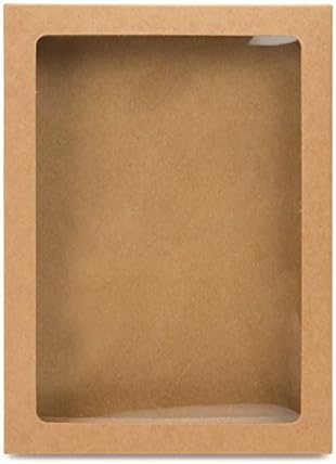 ClearBags Kraft Paper Window Boxes with PET Sheet 25-Pack 5 38 x 7 38 Protects Stationary and Treats