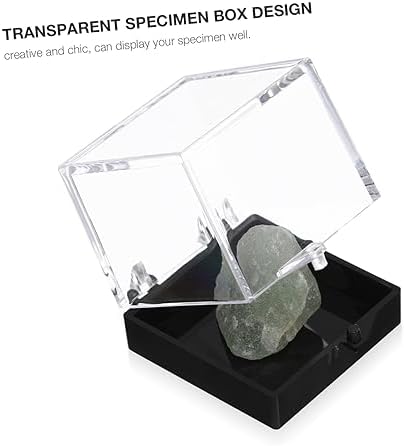 ABOOFAN 48Pcs Plastic Transparent Display Case for Mineral Specimens