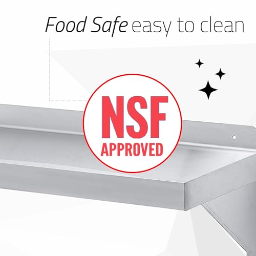 DuraSteel Stainless Steel Wall Shelf 24x12 Commercial Grade