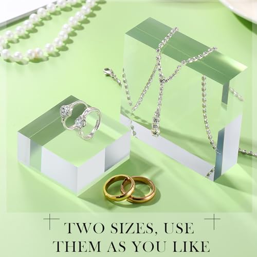 Vicenpal 8 Pcs Acrylic Cube Jewelry Display Stand Set