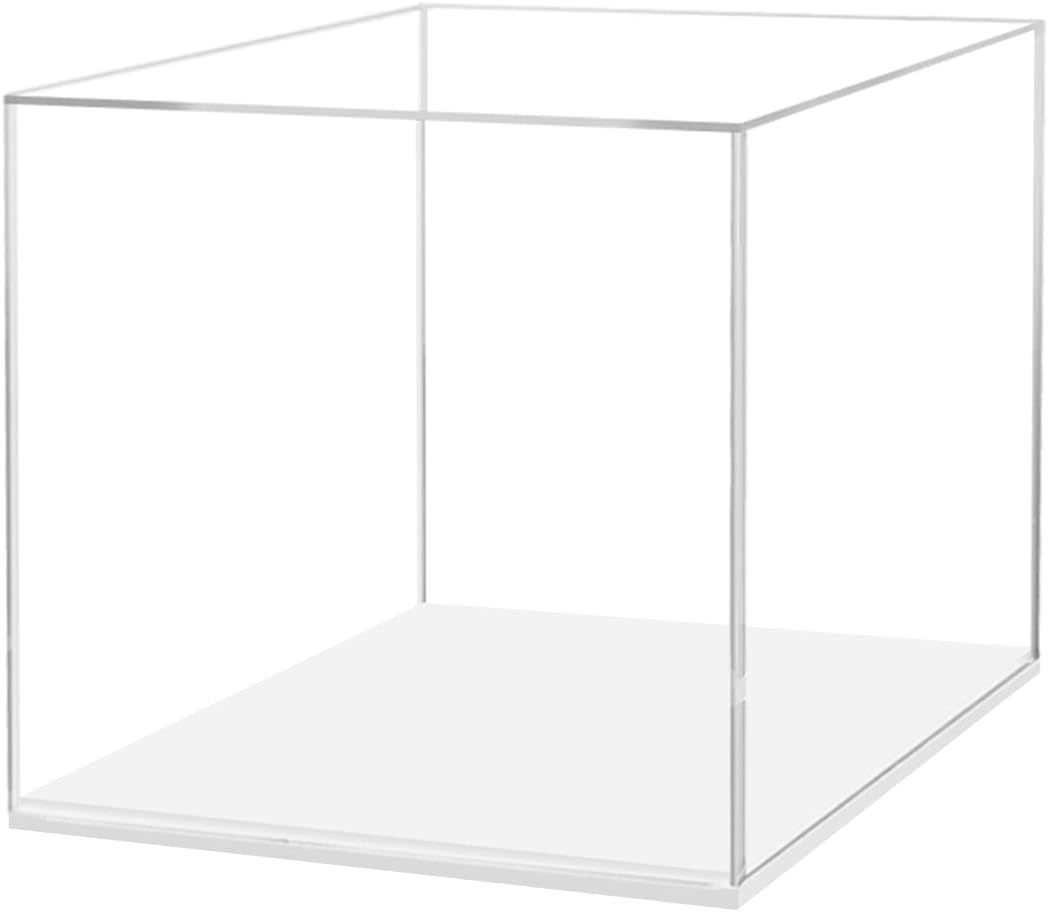 12 Inch Clear Acrylic Display Box with White Base