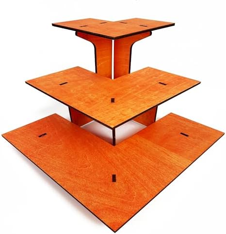 3-Tier Corner Retail Display Stand with Shelves Orange