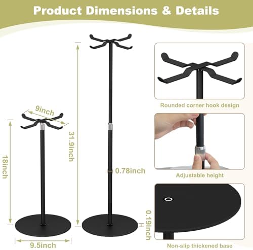 2 Pack Purse Display Stand Adjustable Hook Metal Stand for Home or Store