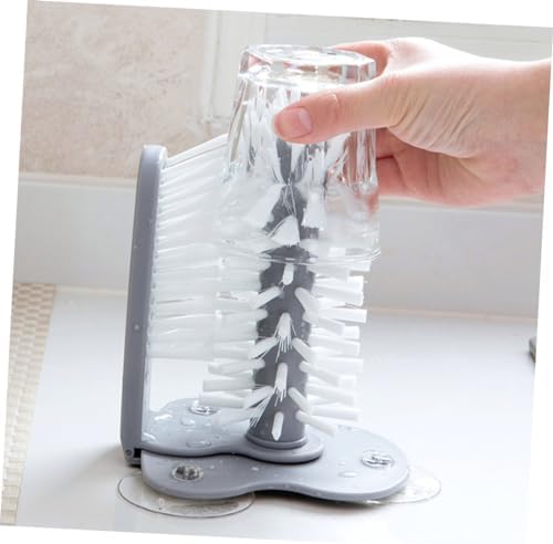 1pc Detachable Glass Cup Brush with Rotating Bristles for Easy Cleaning and Wall Mount Storage