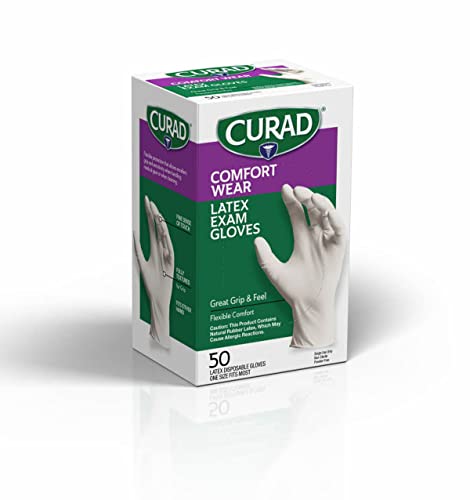 Curad Comfort Wear Latex Exam Gloves 50 Count 1