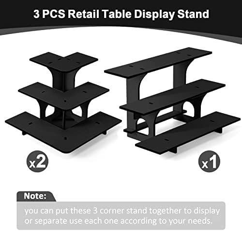 3 Pcs 3 Tiers Wooden Corner Display Stand
