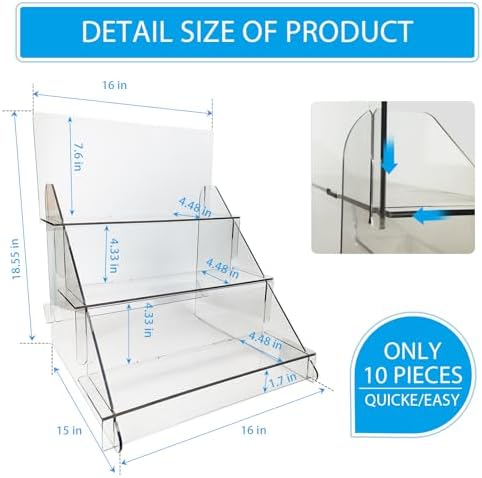 1855x16x15 Portable Display Stand - Transparent Display Table