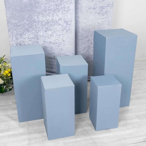 Set of 5 Dusty Blue Spandex Display Box Covers