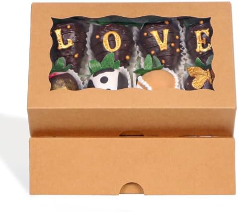 ROSPAKTEK 20pcs Brown Bakery Boxes for Treats