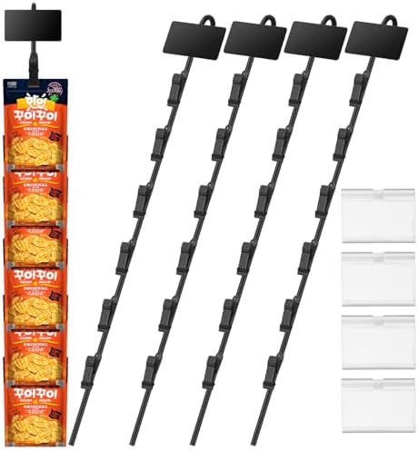 Chip Display Rack with 6 Clips 173 Inches Metal Stand 4Pcs