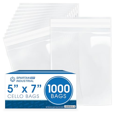 Spartan Industrial 5 X 7 Clear Self-Seal Cello Bags