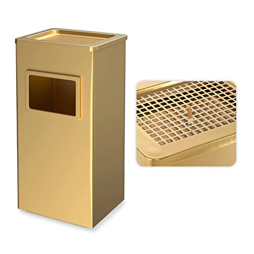 BEAMNOVA Trash Can Black Stainless Steel Durable Indoor Outdoor