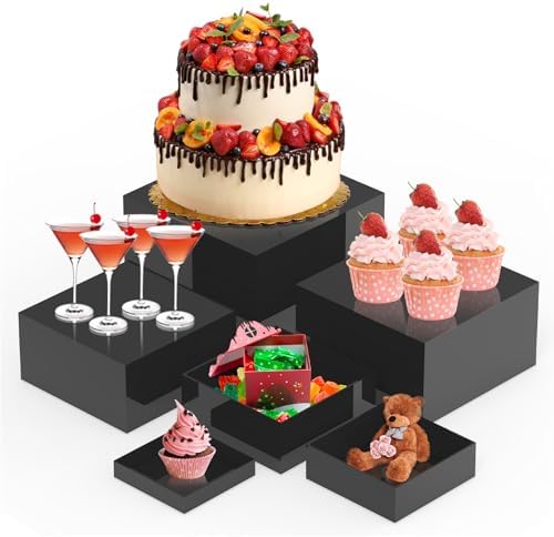 CHONOVO Buffet Risers Set of 6 Acrylic Display Stands