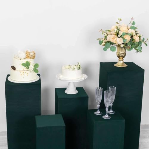 Efavormart Set of 5 Hunter Emerald Green Spandex Display Box Covers