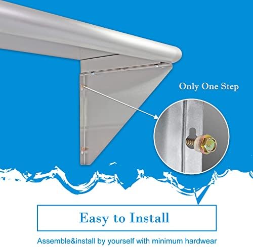 12x24 Wall Mounted Stainless Steel Shelf for Kitchen and Restaurant
