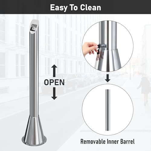 AIWFL Stainless Steel Lockable Trash Can for Outdoor Use