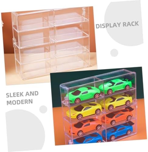 Modern Acrylic Model Car Display Stand with 8 Compartments