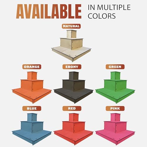 3-Tier Wooden Display Stand Portable Customizable