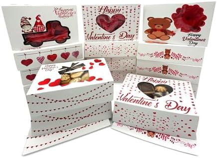 BASHOUT 24 Pcs Valentine Treat Box with Window Cutout