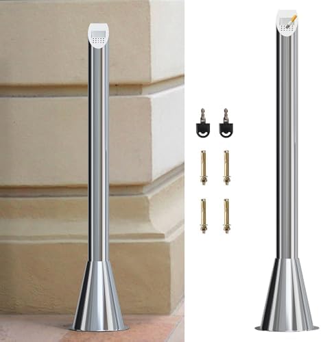 AIWFL Stainless Steel Lockable Trash Can for Outdoor Use
