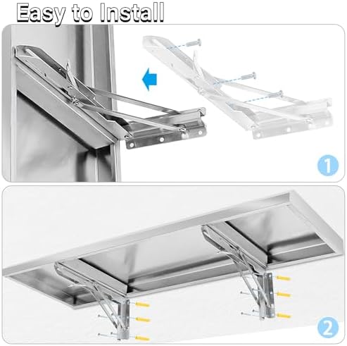 Folding Concession Shelf 48x18 Stainless Steel Serving Rack