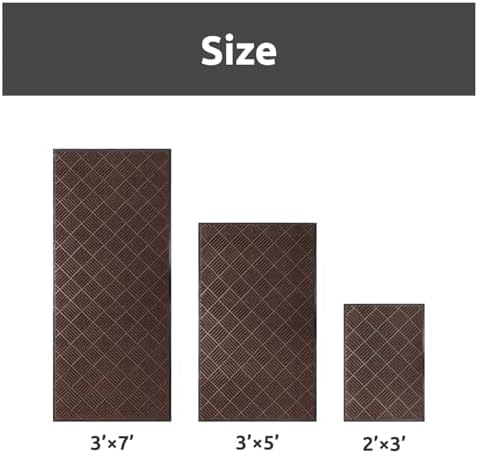 COCOER Heavy Duty Entryway Floor Mat 3 X 5 Brown