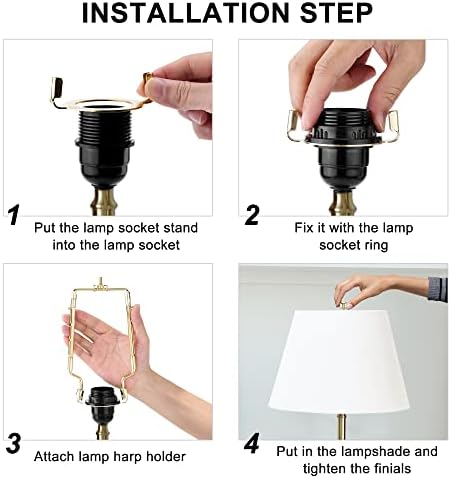 Mornajina Adjustable Lamp Harp Holder Set Gold