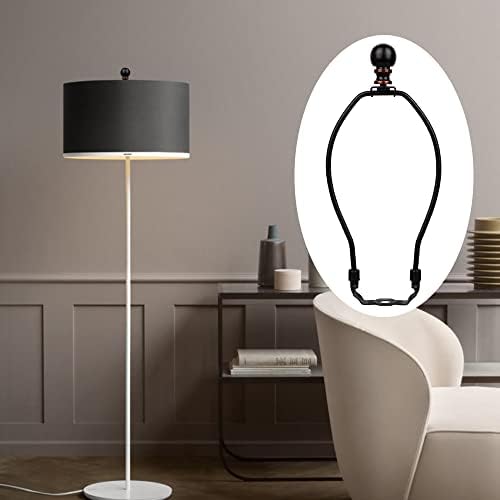 Helunsi 8 Inch Lamp Harp Set with Black Shades