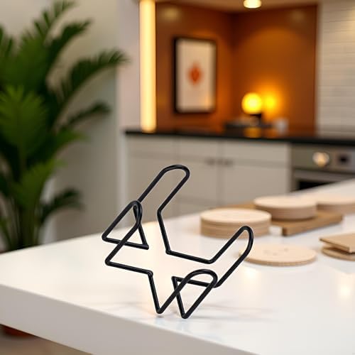 Black Iron Coaster Holder Metal Storage Rack