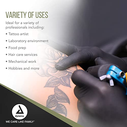 Dynarex Black Arrow Disposable Latex Exam Gloves Powder-Free Medium 1000 Count