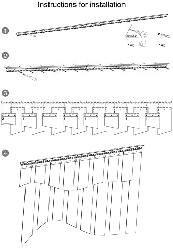 VIZ-PRO 16PCS PVC Door Curtain Strip for Entry Doors